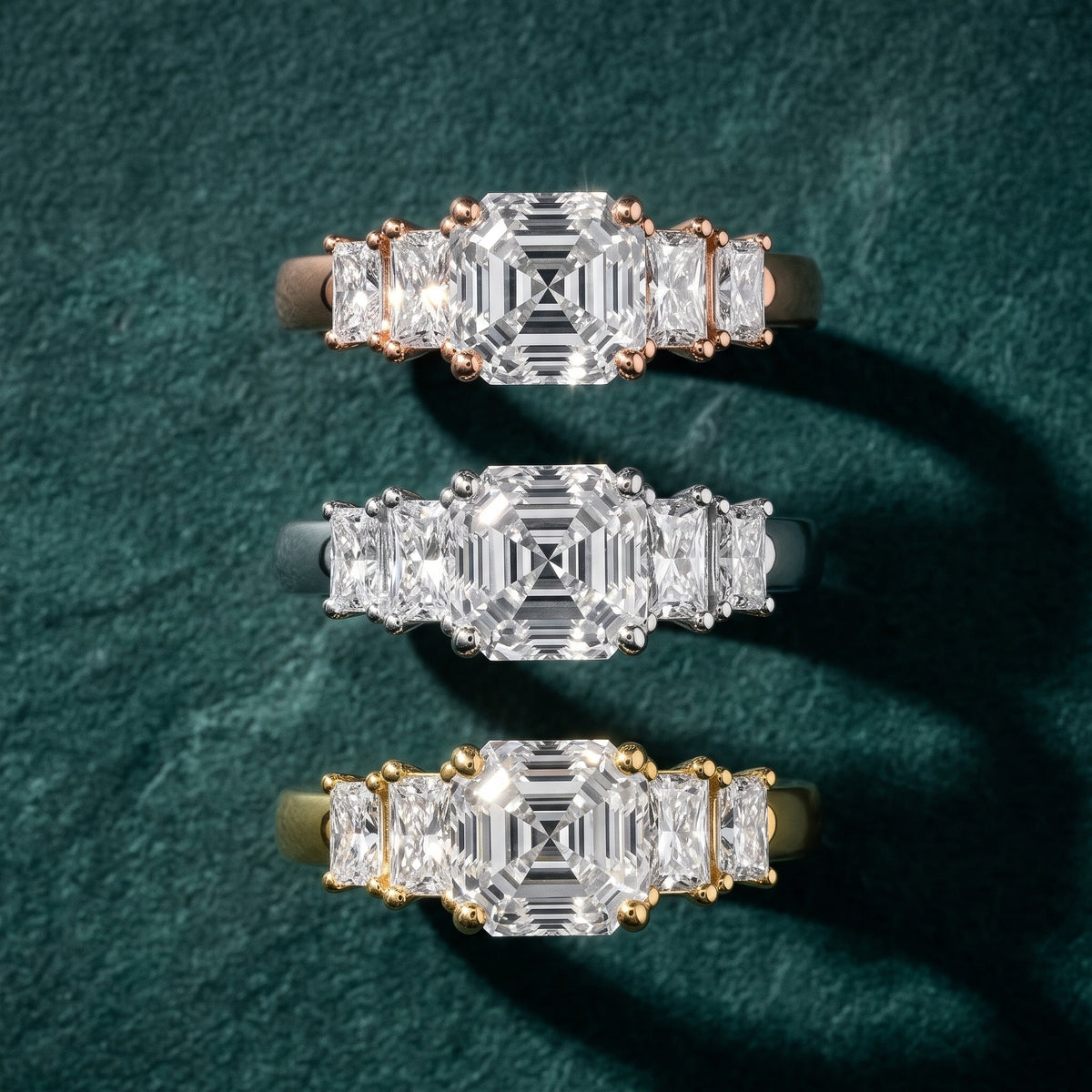 Desiree Graduated Five-Stone Asscher Diamond Engagement Ring in Rose Gold - 3rings.jpg