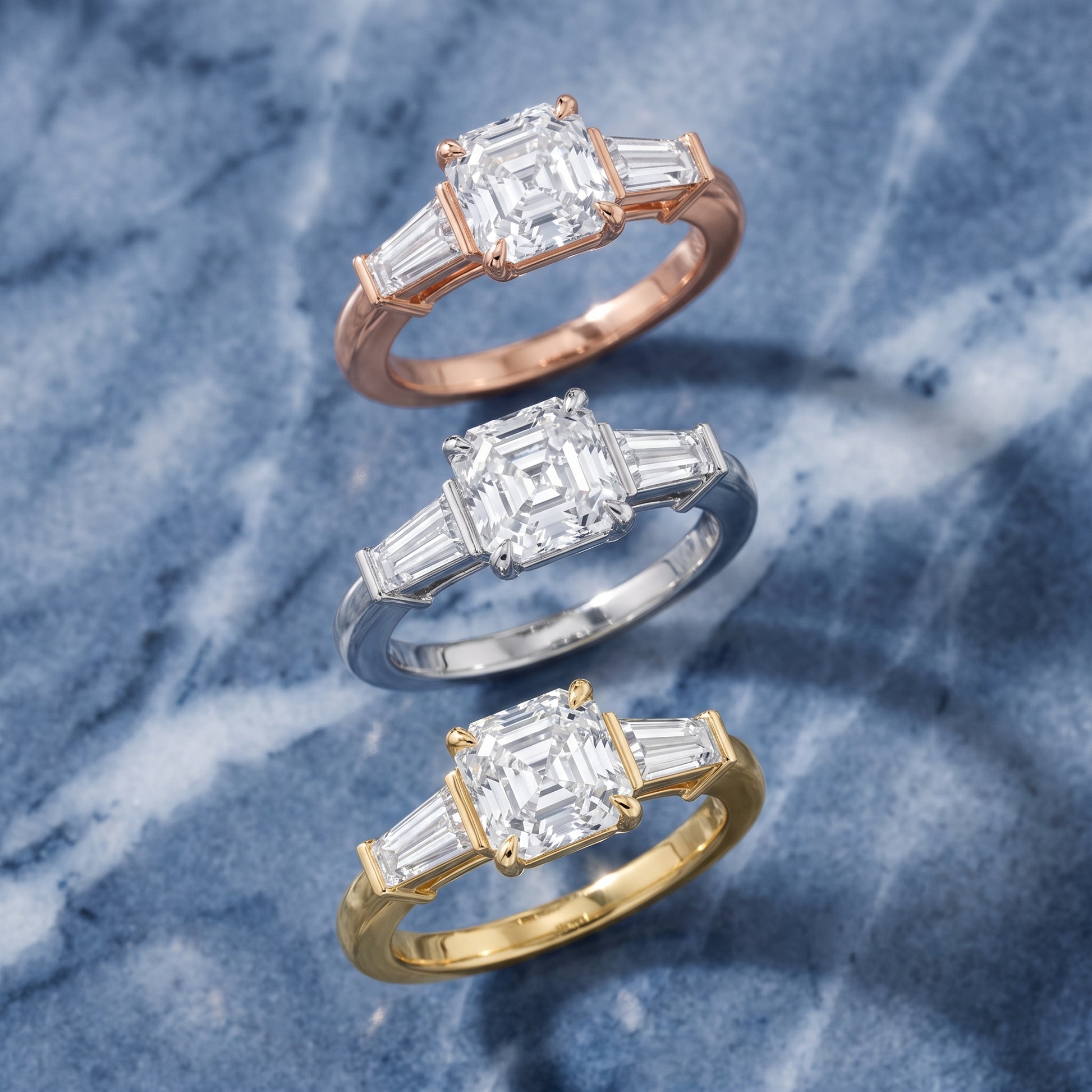 Zelda Tapered Baguette Asscher Diamond Engagement Ring in White Gold - 3rings.jpg