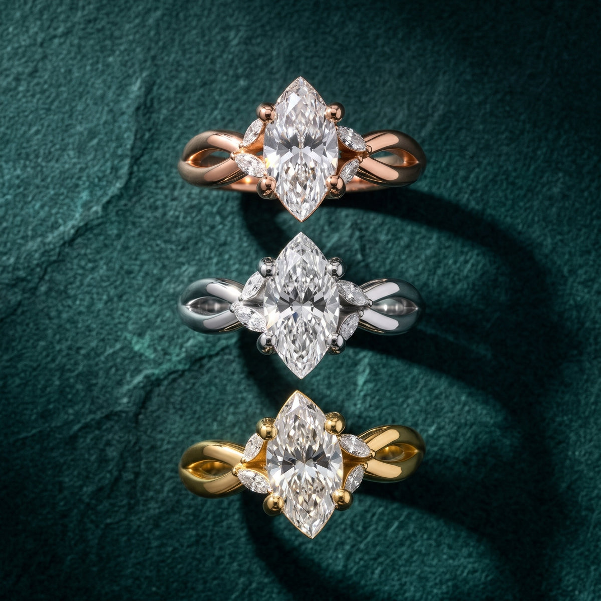 Luna Glow Twisted Marquise Diamond Engagement Ring in Platinum - 3rings.jpg