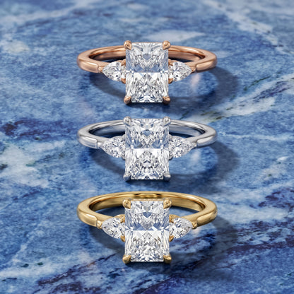 Leila Three-Stone Radiant Diamond Engagement Ring in Silver - 3rings.jpg