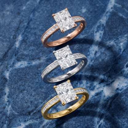 Maren Sidestone Channel Set Radiant Diamond Engagement Ring in Rose Gold - 3rings.jpg