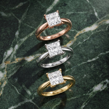 Lucia Solitaire Six-Prong Princess Diamond Engagement Ring in Rose Gold - 3rings.jpg