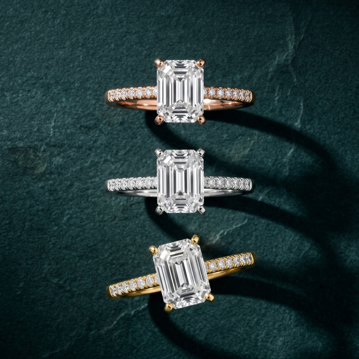 Salem Pavé Emerald Diamond Engagement Ring in Platinum - 3rings.jpg