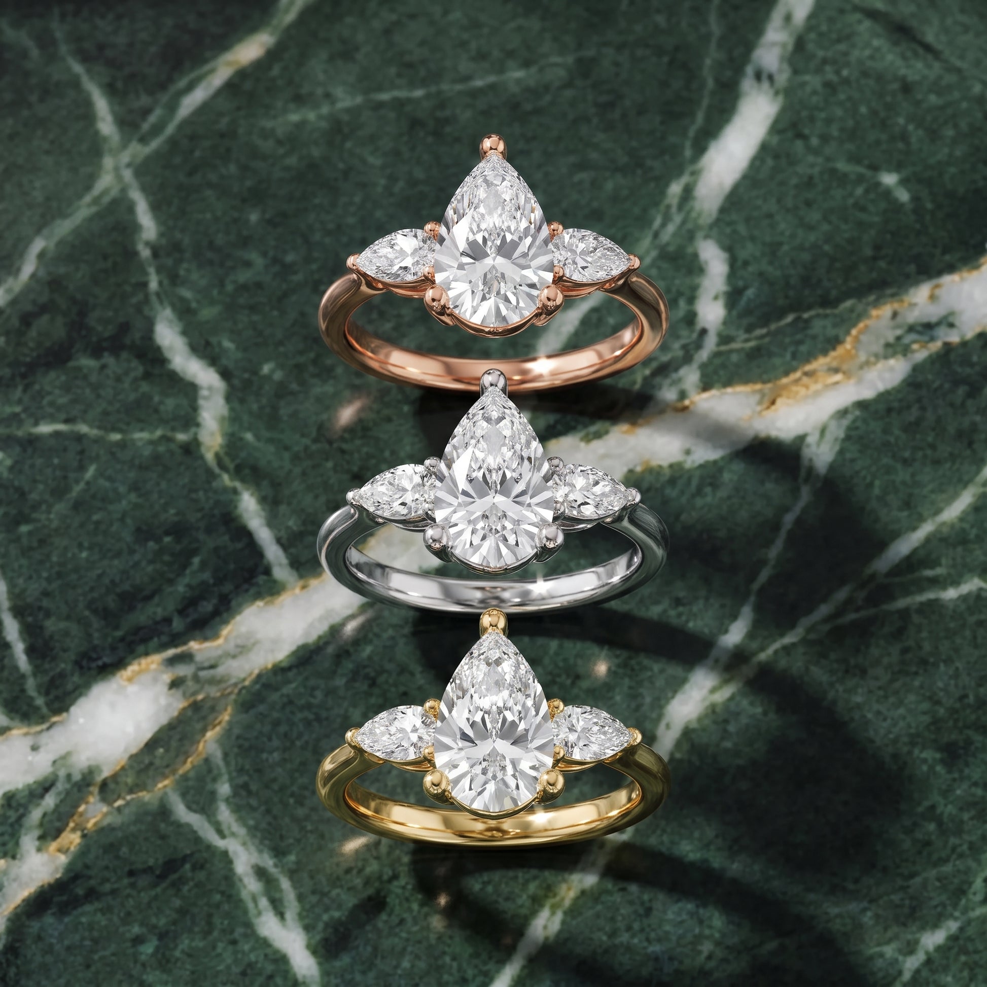 Faye Three-Stone Trellis Pear Diamond Ring in White Gold - 3rings.jpg
