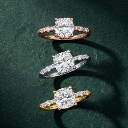 Deirdre Graduated Pavé Cushion Diamond Engagement Ring in Silver - 3rings.jpg