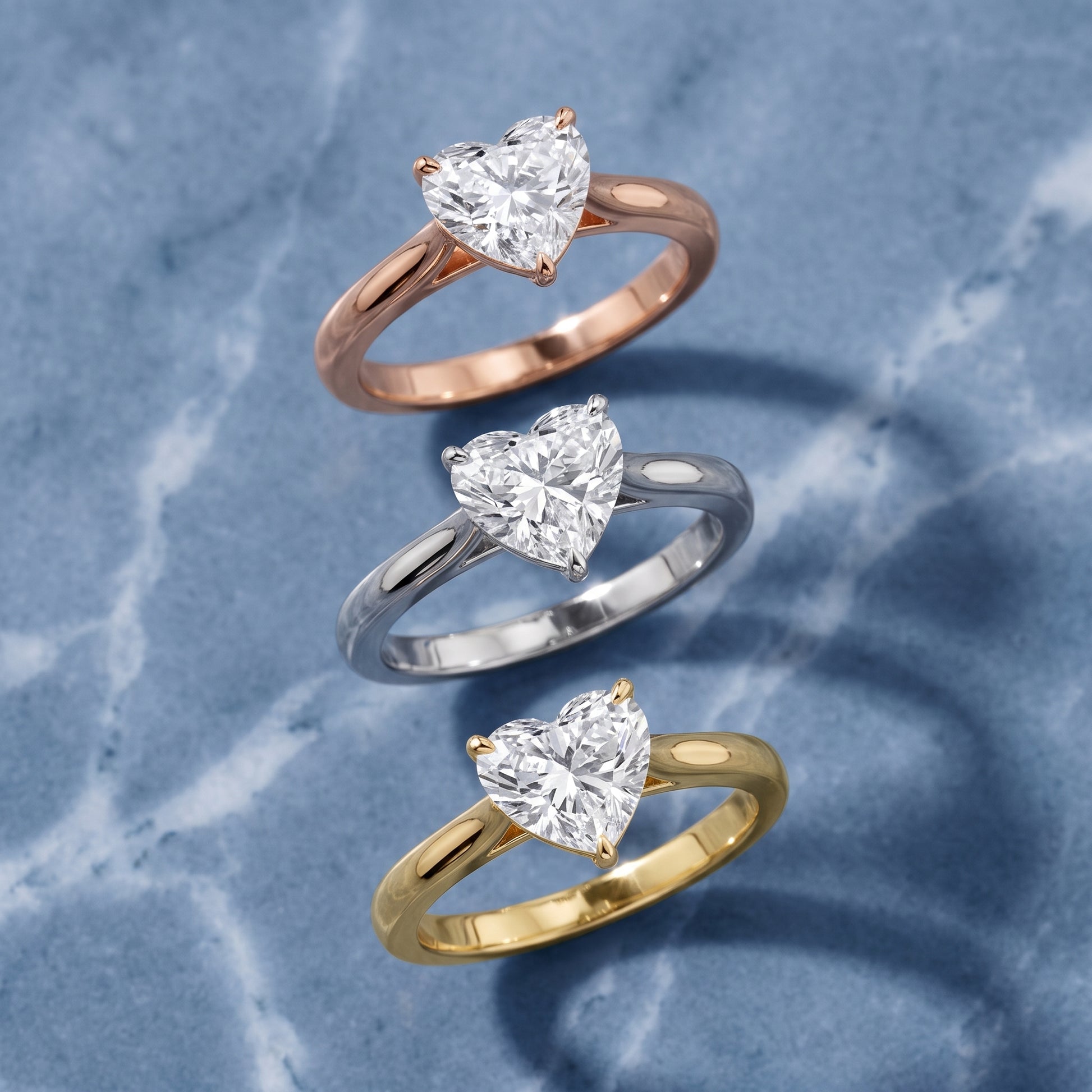 Kalia Knife Edge Solitaire Heart Diamond Engagement Ring in Silver - 3rings.jpg