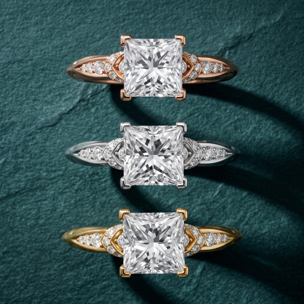 Aster Twist Pavé Princess Diamond Engagement Ring in Silver - 3rings.jpg