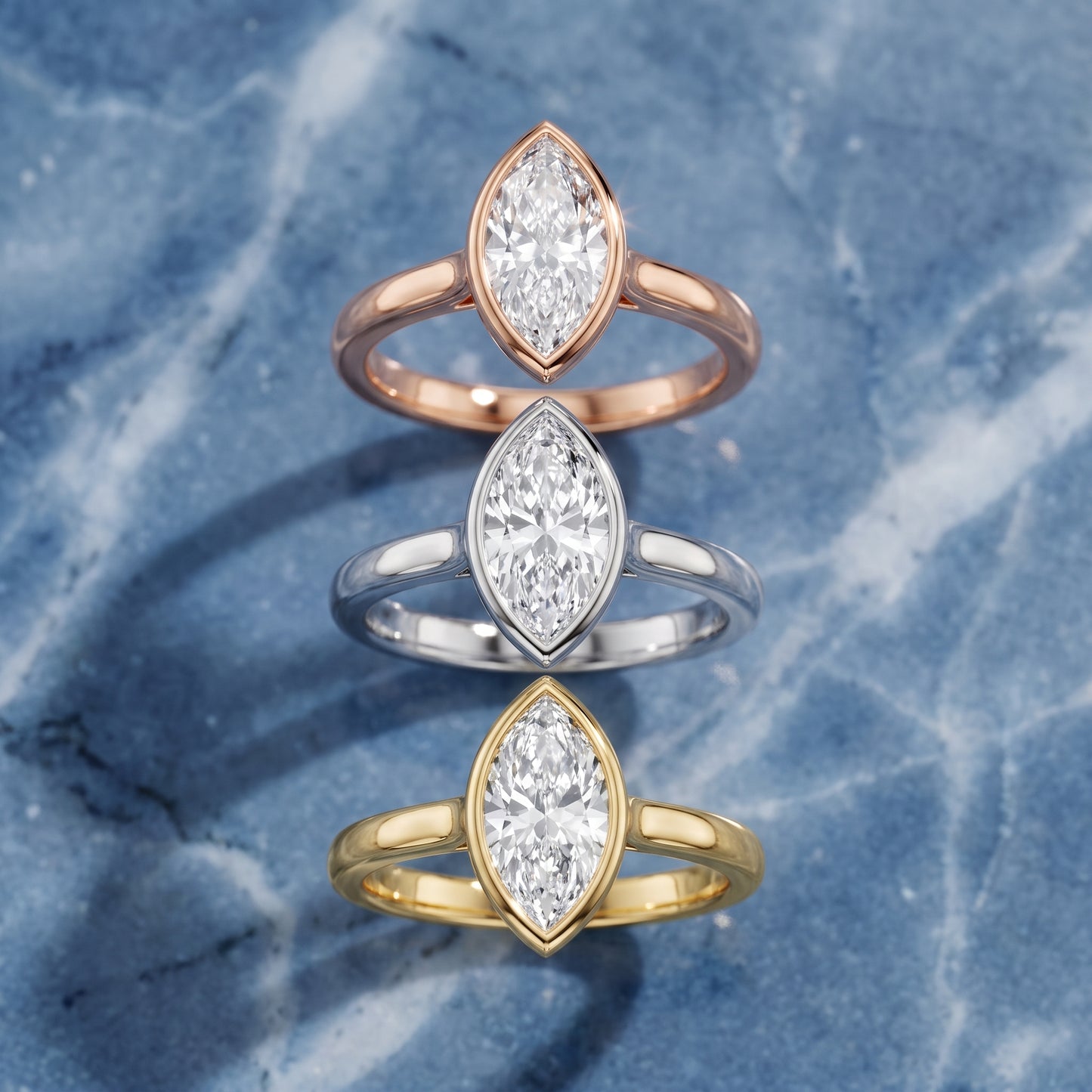 Jolie Bezel Solitaire Marquise Diamond Engagement Ring in Silver - 3rings.jpg