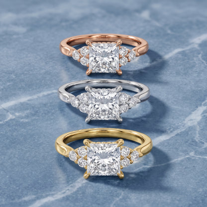 Anya Sidestone Cluster Princess Diamond Ring in Silver - 3rings.jpg