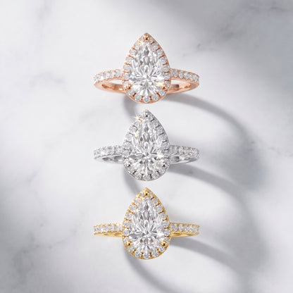 Sophie Halo Pavé Pear Diamond Ring in Platinum - 3rings.jpg