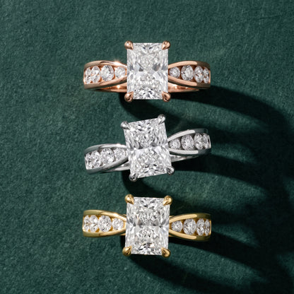 Rosalie Channel Set Sidestone Radiant Diamond Engagement Ring in Yellow Gold - 3rings.jpg