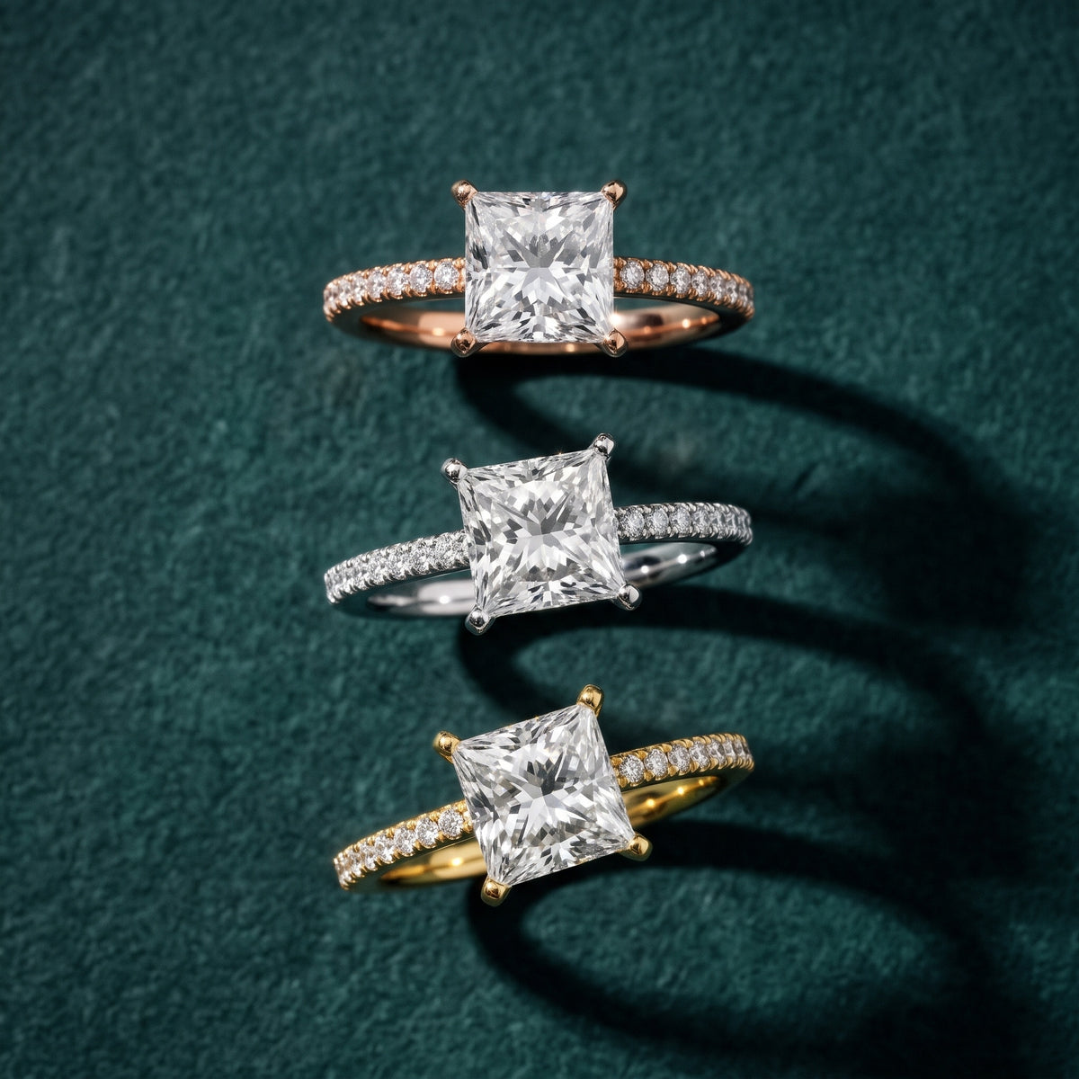 Venetia Pavé Princess Diamond Engagement Ring in Platinum - 3rings.jpg