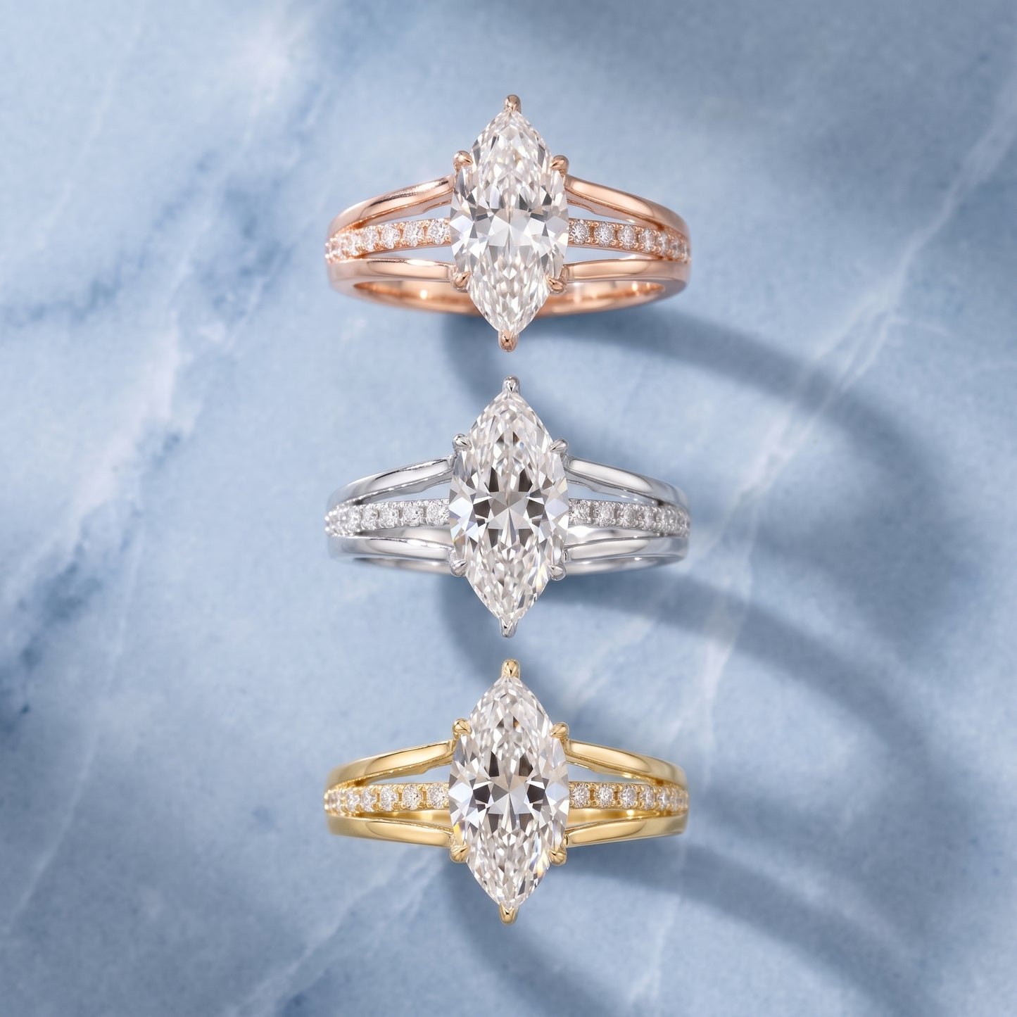 Scarlett Split Shank Pavé Marquise Diamond Ring in Platinum - 3rings.jpg