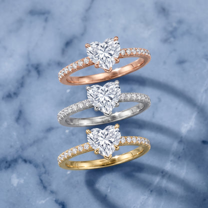 Juna French Pavé Solitaire Heart Diamond Engagement Ring in Platinum - 3rings.jpg