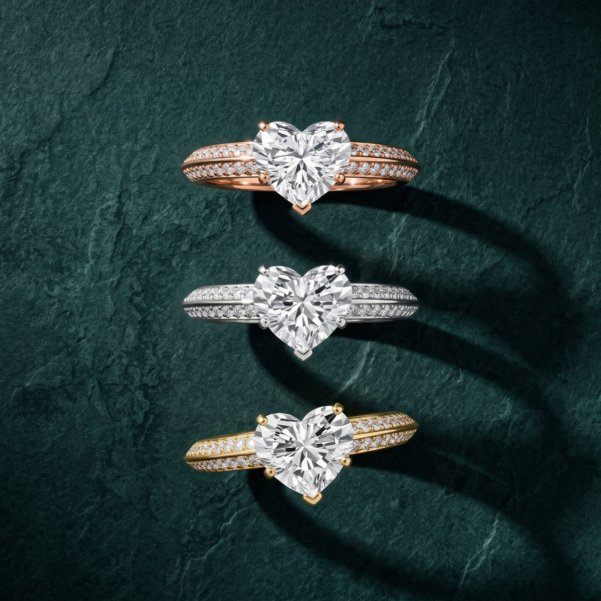 Lorna Knife Edge Pavé Heart Diamond Engagement Ring in Silver - 3rings.jpg