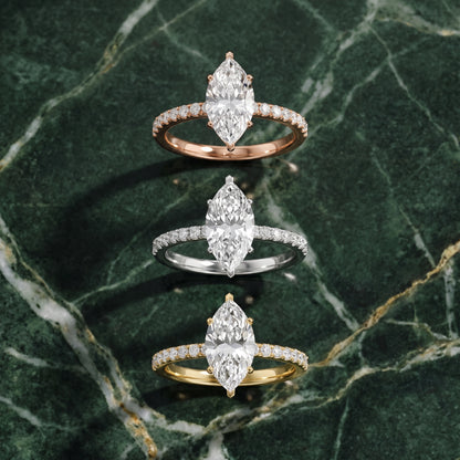Juna French Pavé Solitaire Marquise Diamond Engagement Ring in Silver - 3rings.jpg