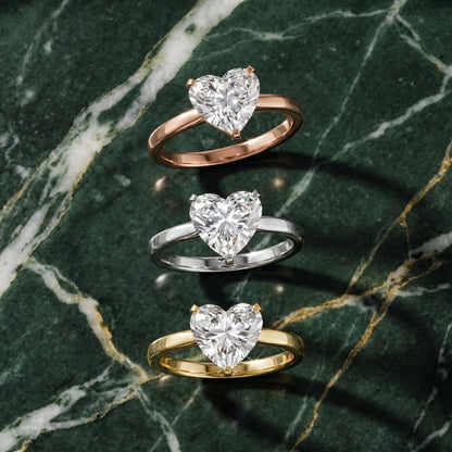 Liana Solitaire Claw Prong Heart Diamond Engagement Ring in White Gold - 3rings.jpg