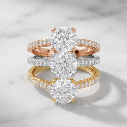 Violet Hidden Halo Pavé Round Diamond Ring in Yellow Gold - 3rings.jpg
