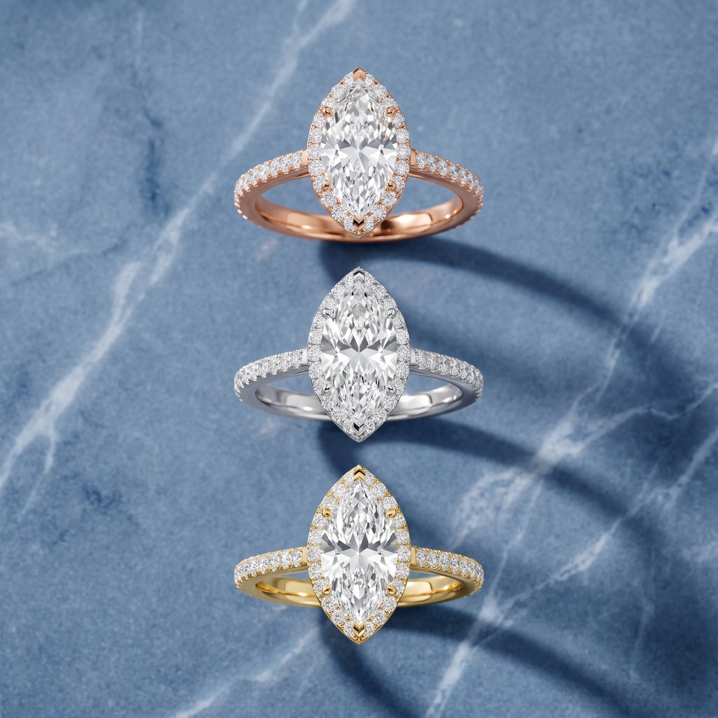 Willa Halo Micropavé Marquise Diamond Engagement Ring in Rose Gold - 3rings.jpg