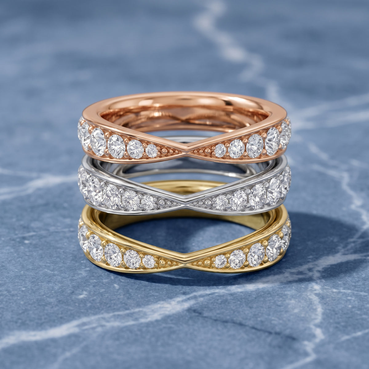 Julia Tapered Riviera Round Diamond Eternity Band in Rose Gold - 3rings.jpg