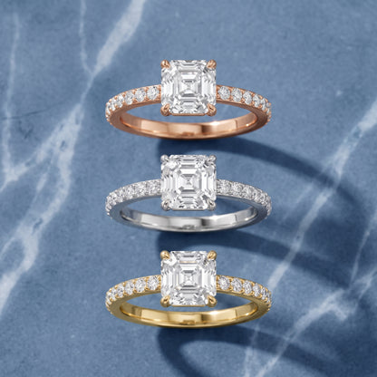 Aisha Pavé Solitaire Asscher Diamond Engagement Ring in White Gold - 3rings.jpg
