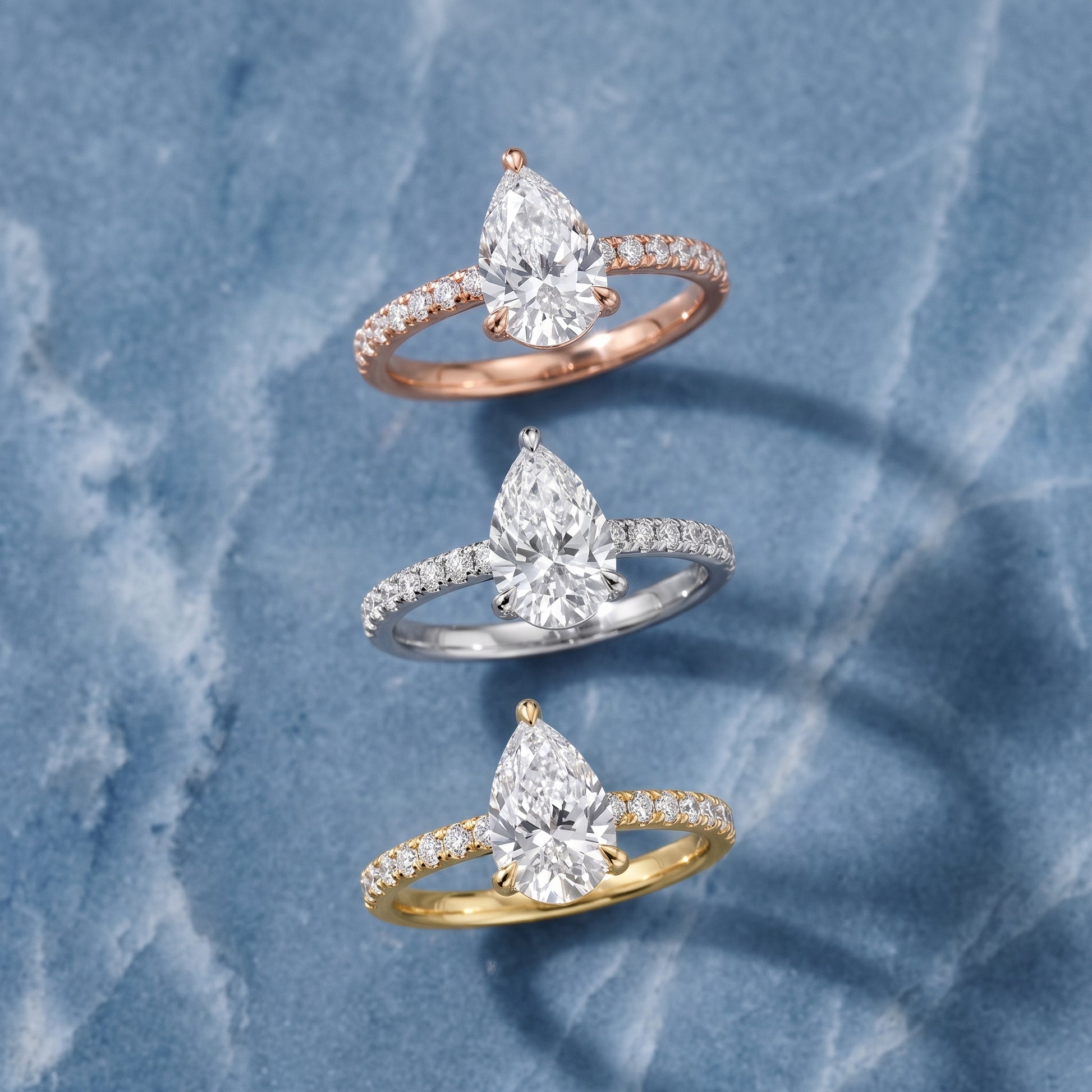 Maya Hidden Halo Pavé Pear Diamond Engagement Ring in Platinum - 3rings.jpg