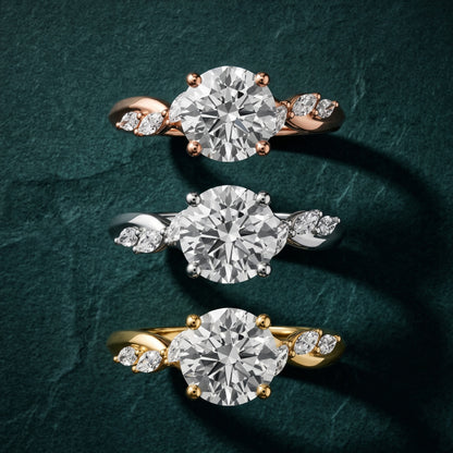 Cathy Leaf Twist Round Diamond Engagement Ring in Silver - 3rings.jpg