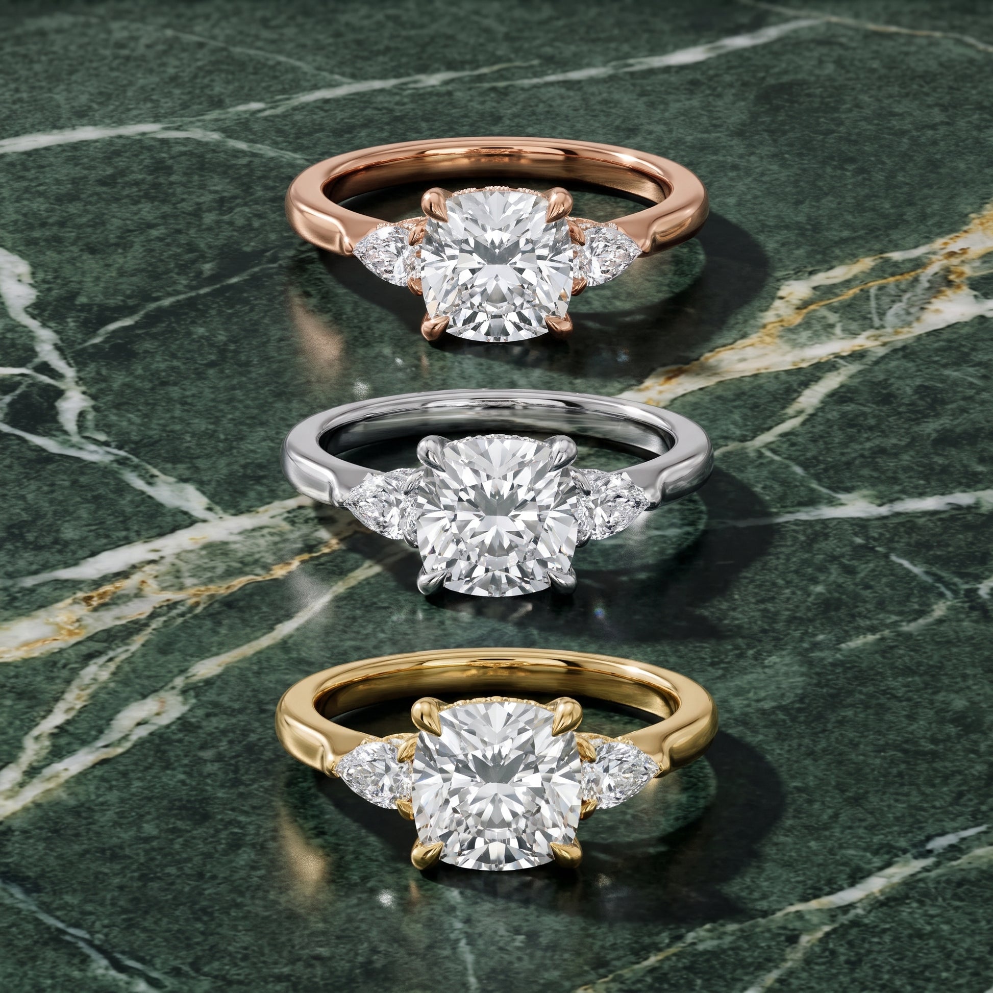 Leila Three-Stone Cushion Diamond Engagement Ring in Silver - 3rings.jpg