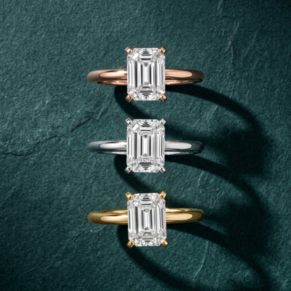 Giulia Solitaire Emerald Diamond Engagement Ring in Silver - 3rings.jpg