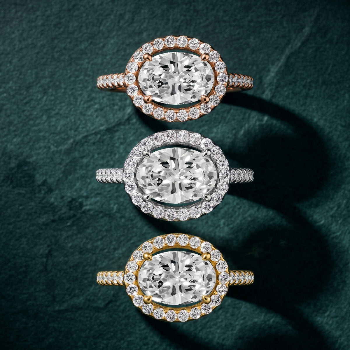 Anabel East-West Halo Oval Diamond Engagement Ring in Yellow Gold - 3rings.jpg