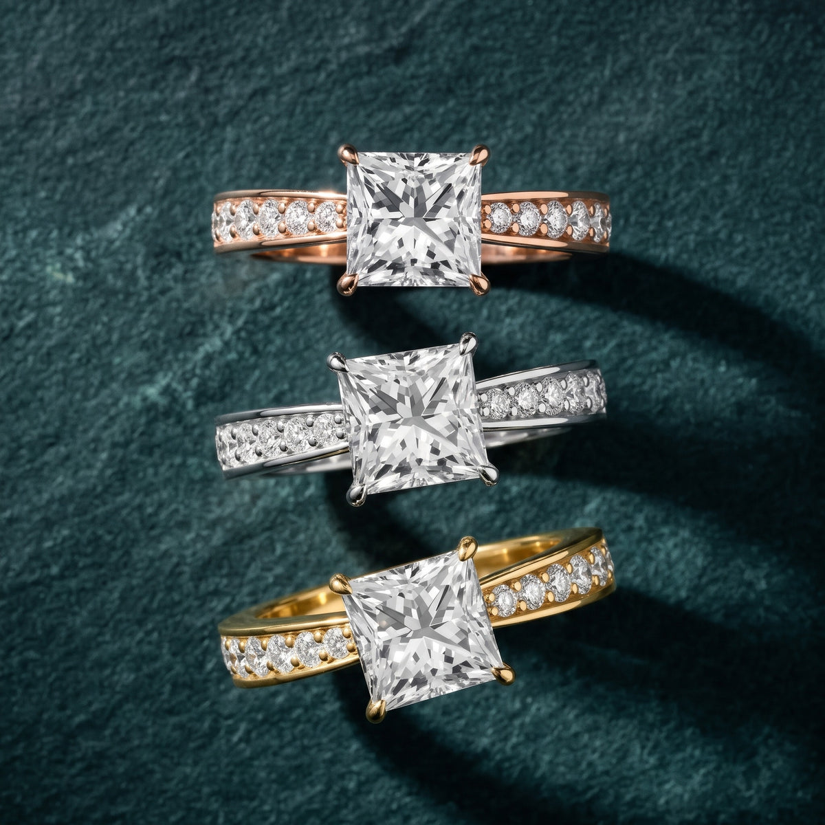 Riley Cathedral Pavé Princess Diamond Engagement Ring in Silver - 3rings.jpg