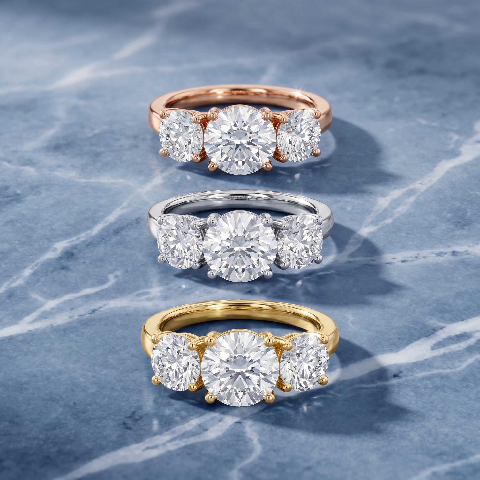 Esme Three-Stone Tapered Round Diamond Ring in Platinum - 3rings.jpg