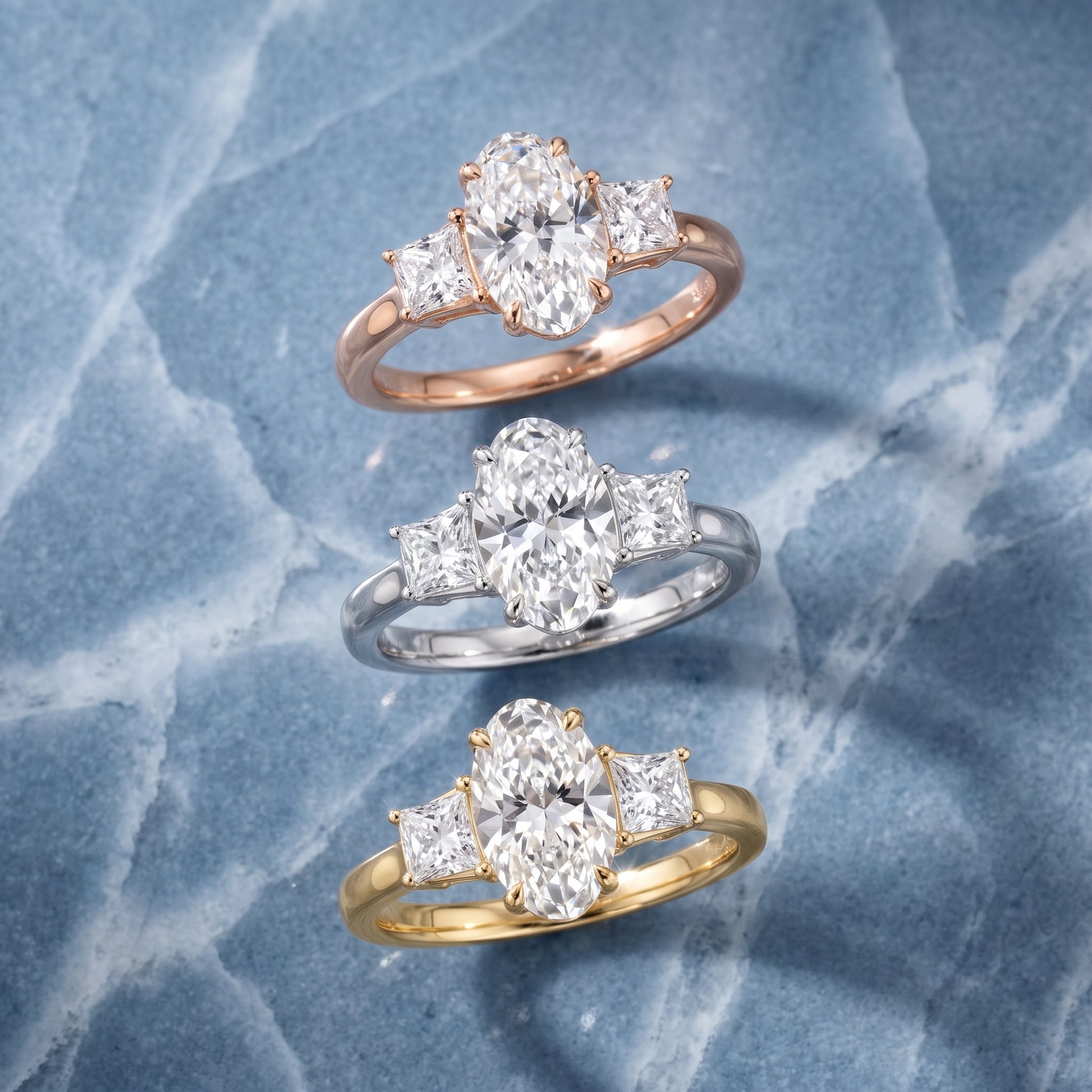 Selena Three-Stone Basket Oval Diamond Ring in Silver - 3rings.jpg