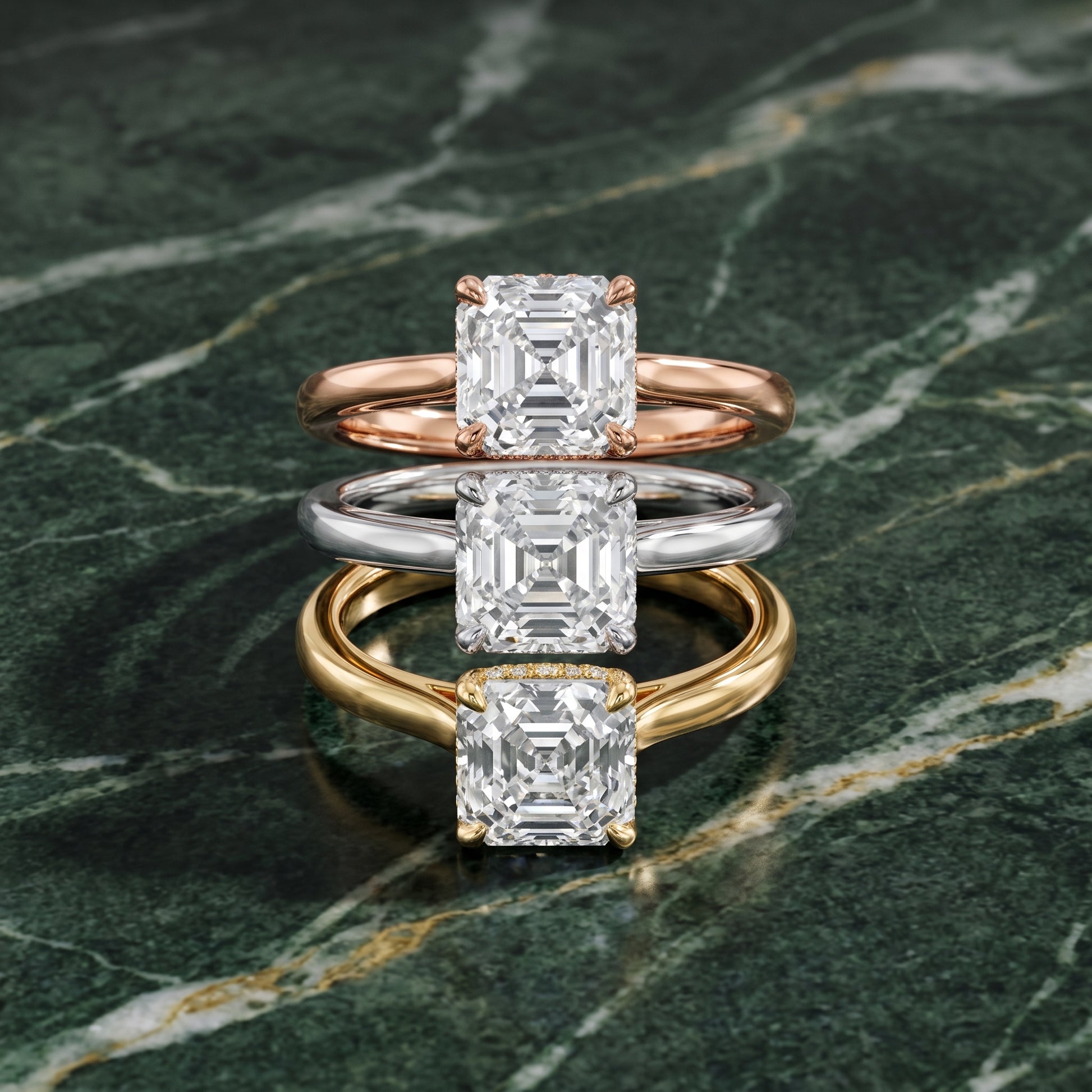 Mena Hidden Halo Asscher Diamond Engagement Ring in Rose Gold - 3rings.jpg