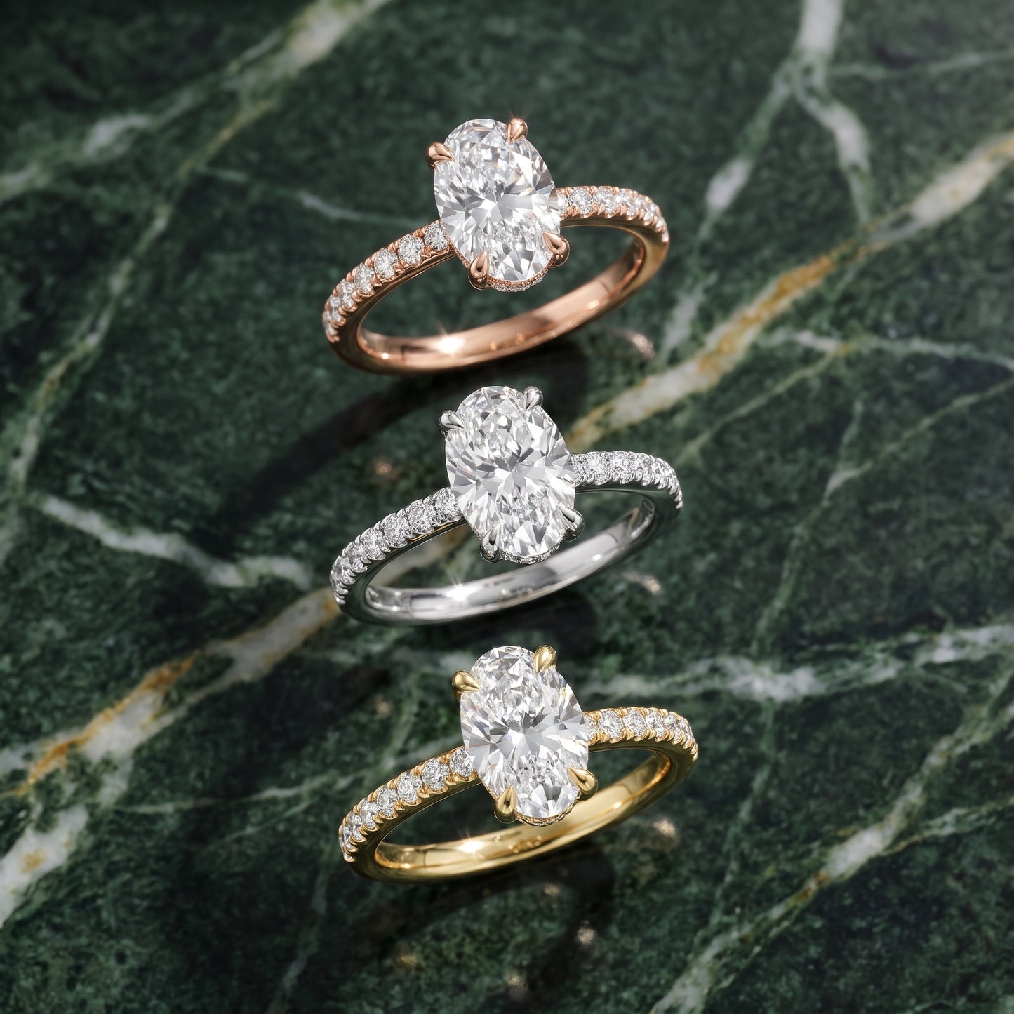 Maya Hidden Halo Pavé Oval Diamond Engagement Ring in White Gold - 3rings.jpg