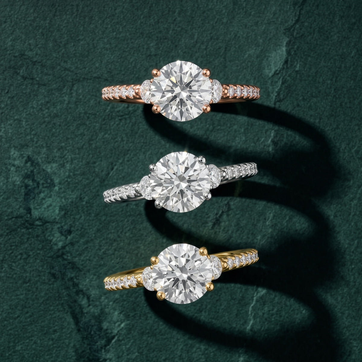Cristina Three-Stone Pavé Round Diamond Engagement Ring in Silver - 3rings.jpg