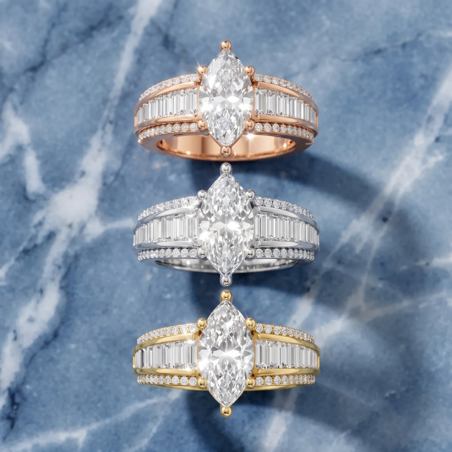 Halle Channel Set Baguette Accent Marquise Diamond Engagement Ring in Yellow Gold - 3rings.jpg