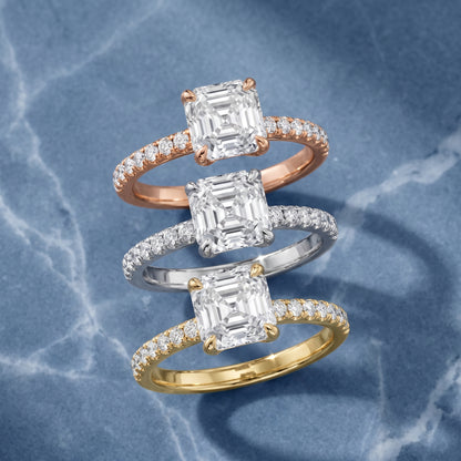 Ione Solitaire Pavé Asscher Diamond Engagement Ring in Platinum - 3rings.jpg