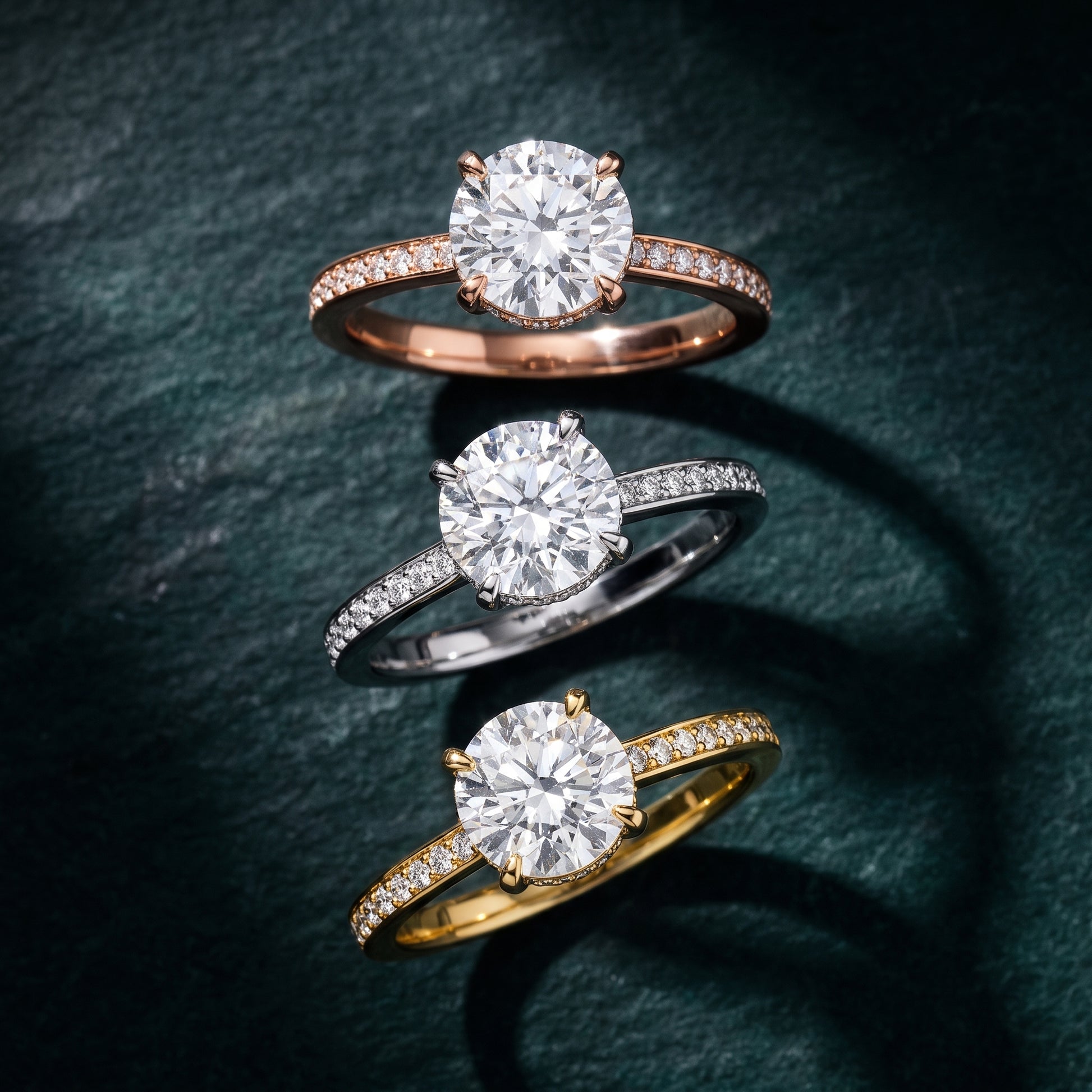 Naia Hidden Halo Round Diamond Ring in Silver - 3rings.jpg