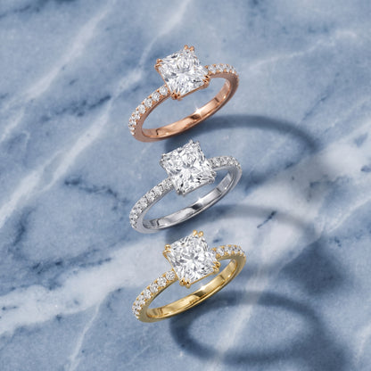 Novara Solitaire Pavé Radiant Diamond Ring in Silver - 3rings.jpg