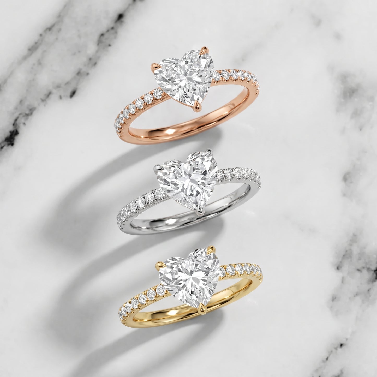 Ione Solitaire Pavé Heart Diamond Engagement Ring in Silver - 3rings.jpg
