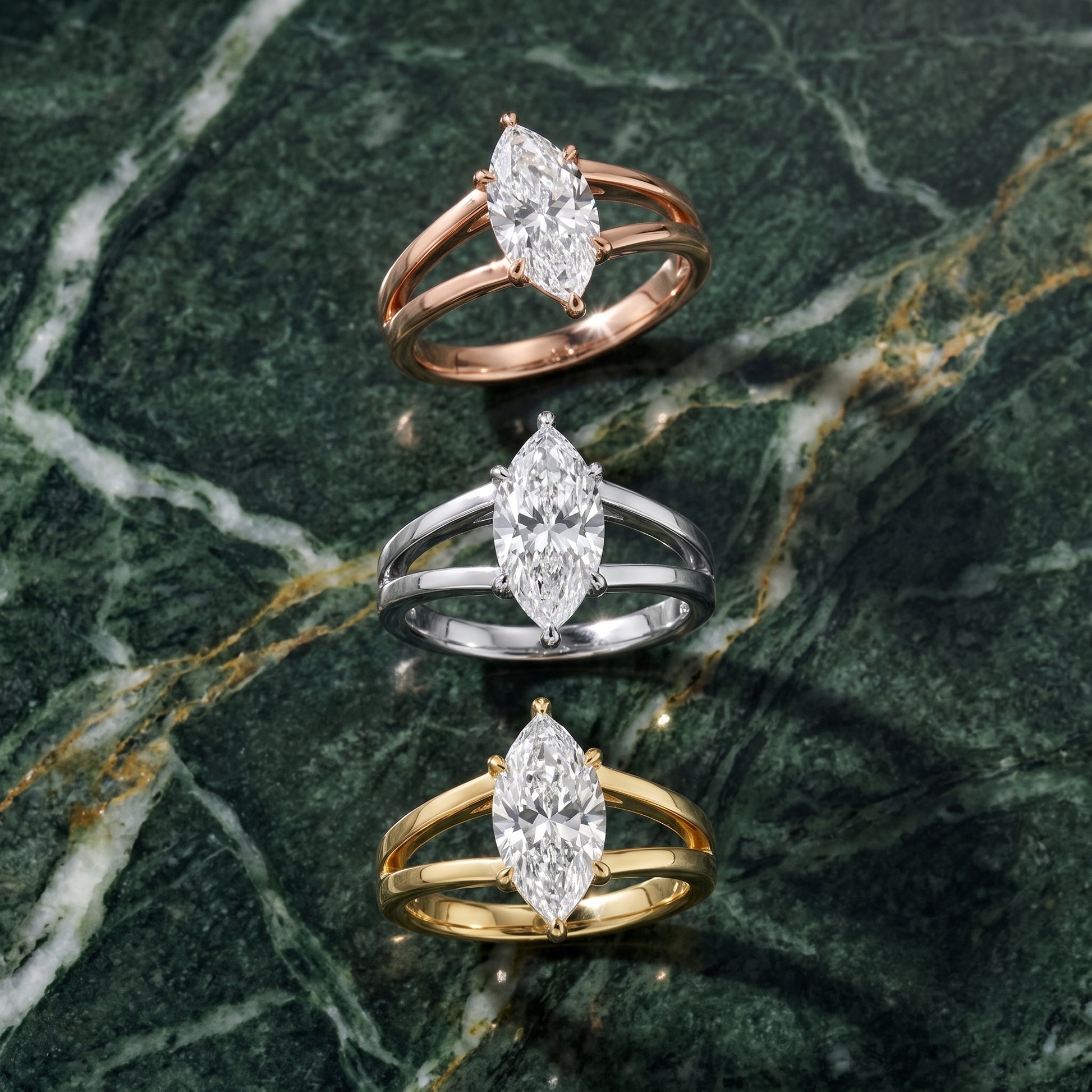 Giselle Solitaire Split Shank Marquise Diamond Engagement Ring in Silver - 3rings.jpg