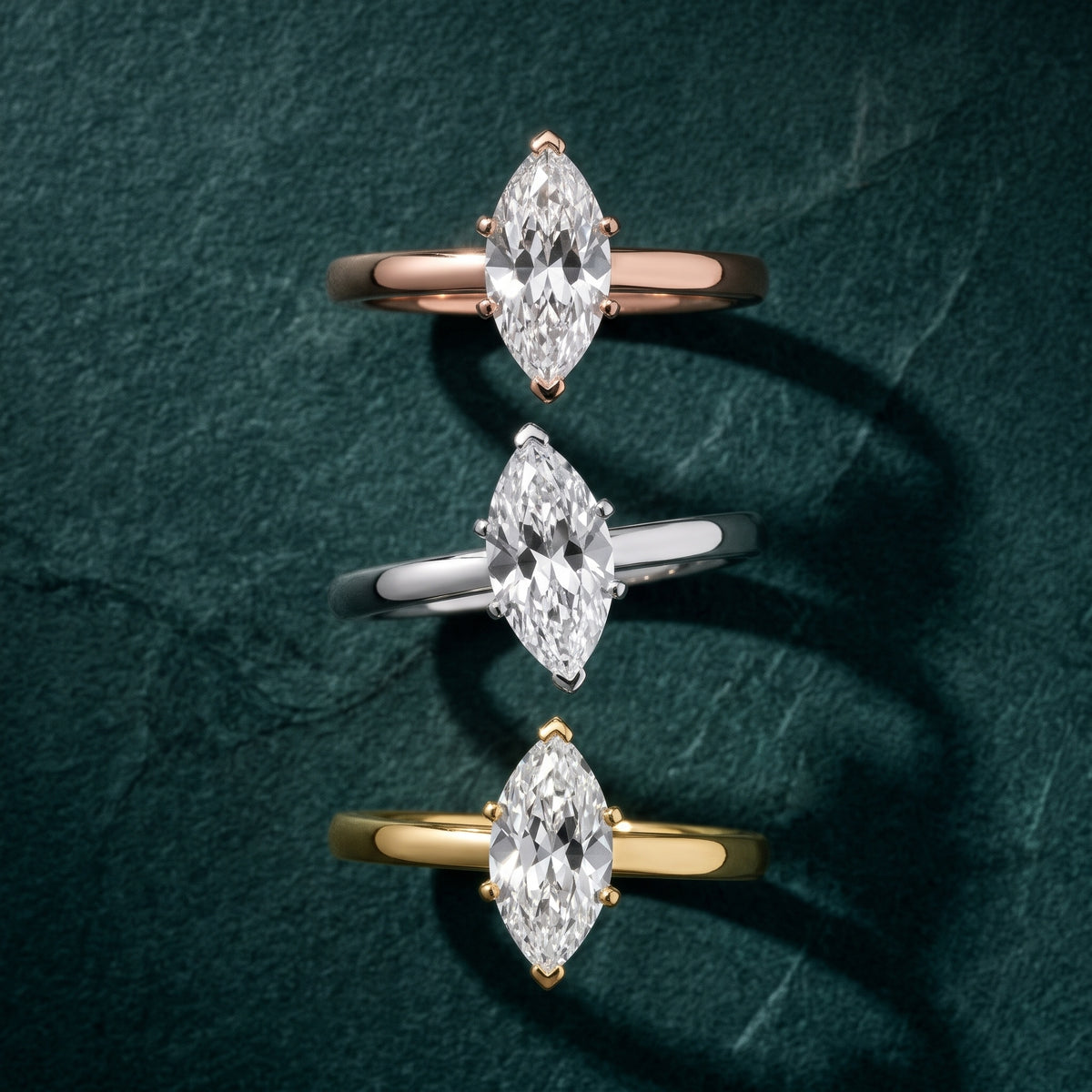 Kezia Dome Solitaire Marquise Diamond Engagement Ring in Silver - 3rings.jpg