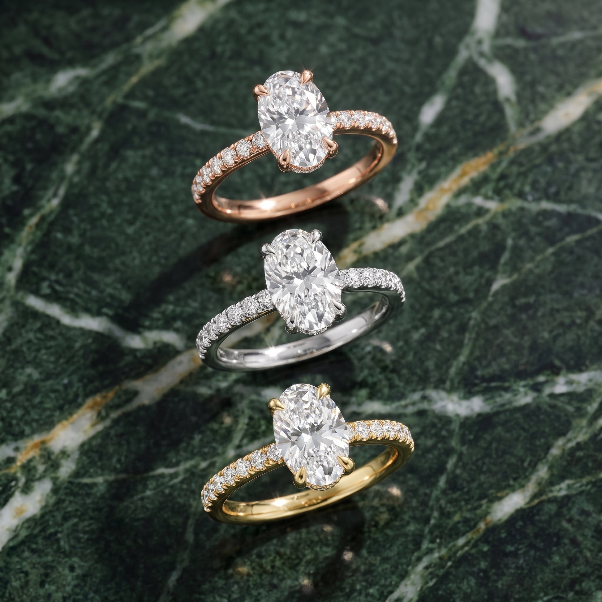 Maya Hidden Halo Pavé Oval Diamond Engagement Ring in Silver - 3rings.jpg