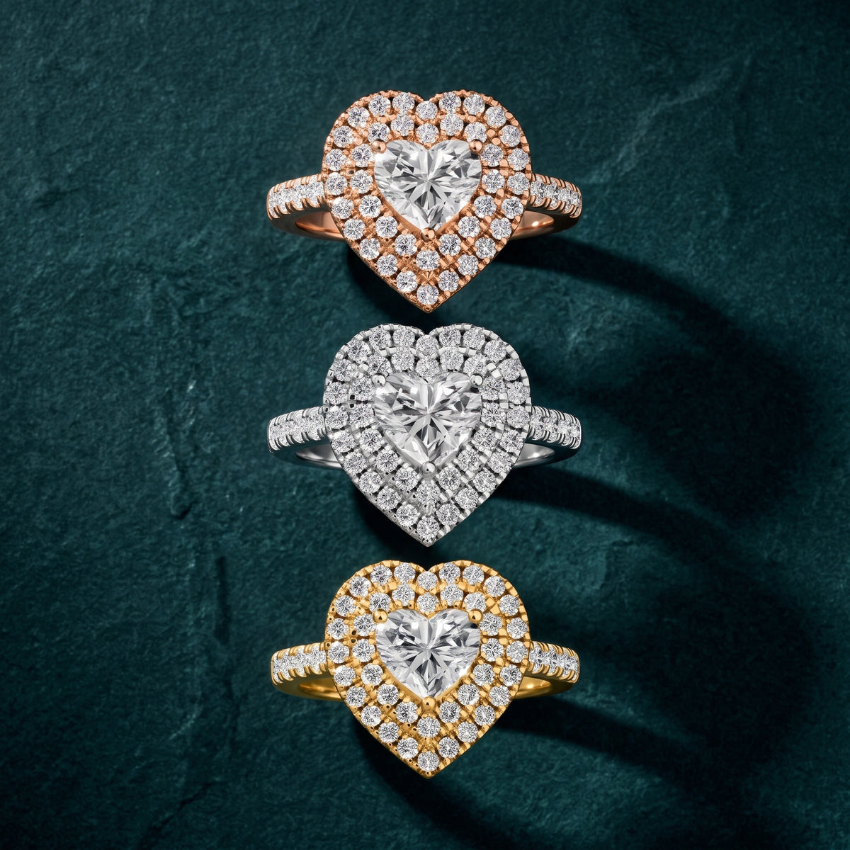 Ashby Double Halo Pavé Heart Diamond Engagement Ring in Silver - 3rings.jpg