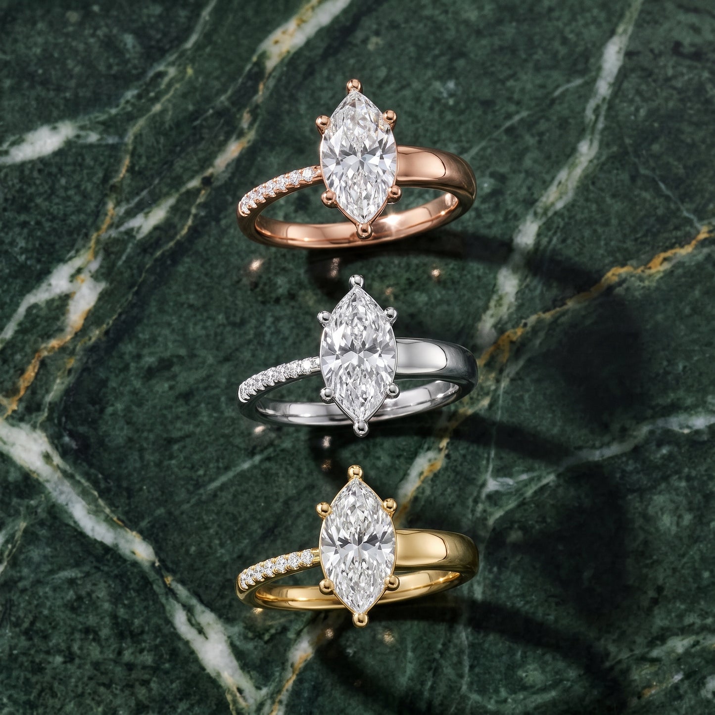 Rosie Solitaire Basket Marquise Diamond Engagement Ring in Platinum - 3rings.jpg