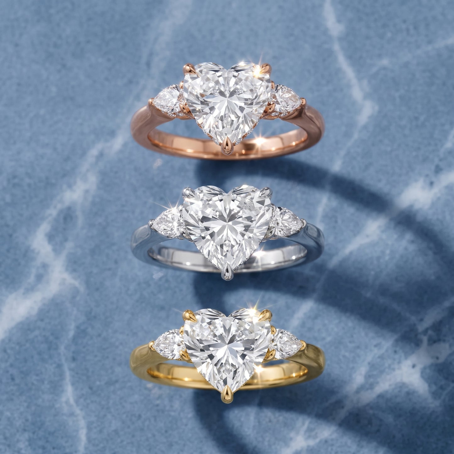 Leila Three-Stone Heart Diamond Engagement Ring in Yellow Gold - 3rings.jpg