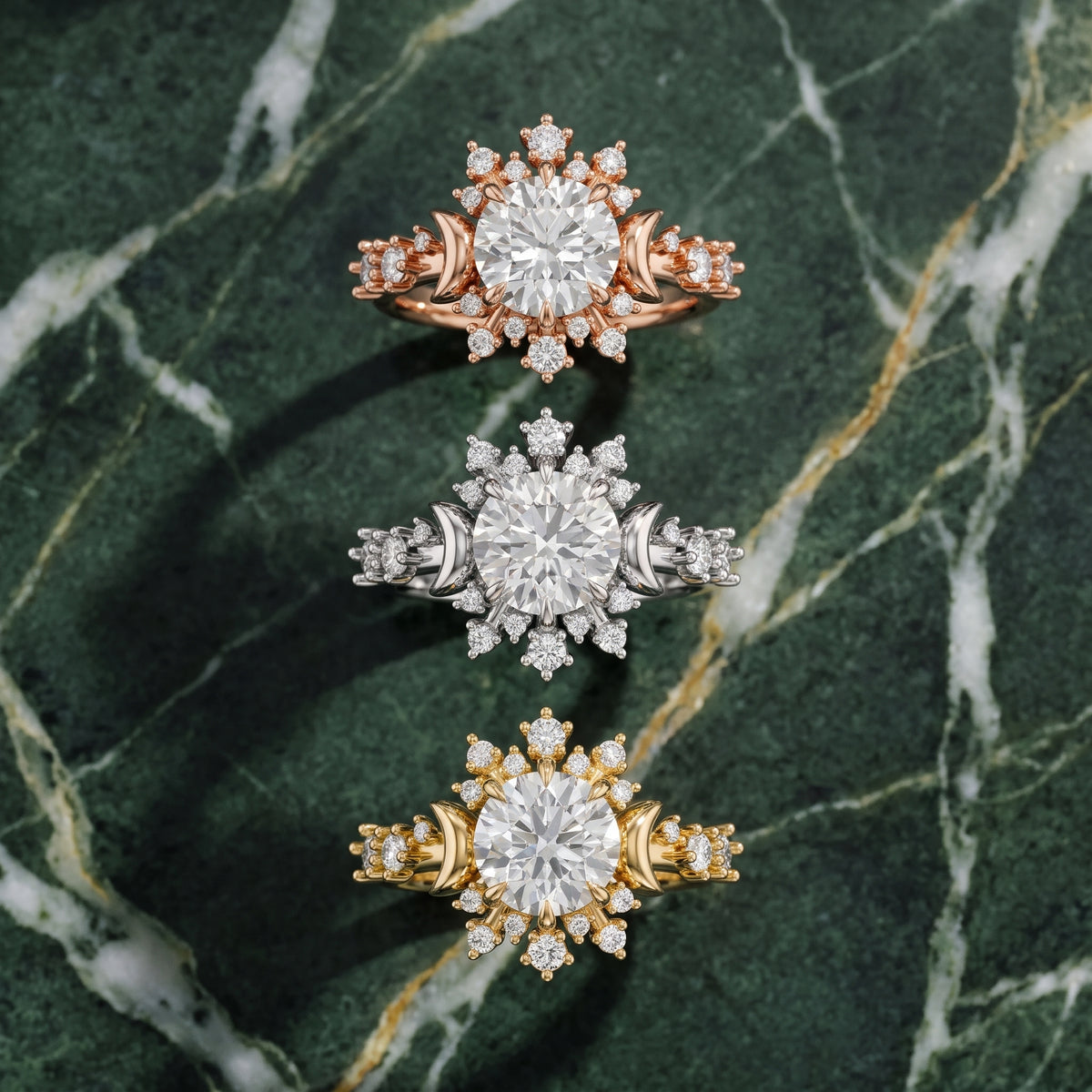 Solara Cluster Halo Round Diamond Engagement Ring in White Gold - 3rings.jpg