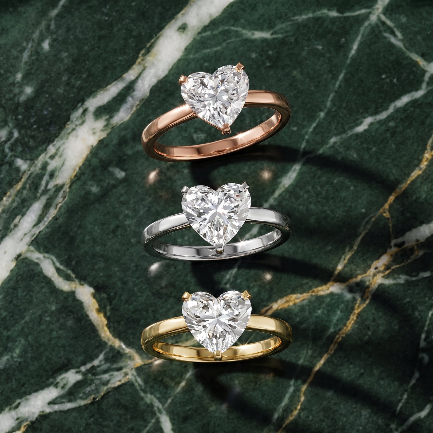 Liana Solitaire Claw Prong Heart Diamond Engagement Ring in Platinum - 3rings.jpg