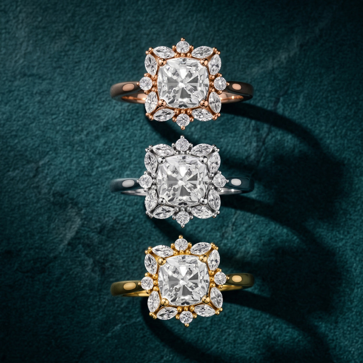Brynn Starburst Cluster Cushion Diamond Engagement Ring in Silver - 3rings.jpg
